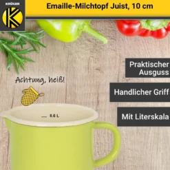Emaillierter Milchtopf Juist, 10 cm