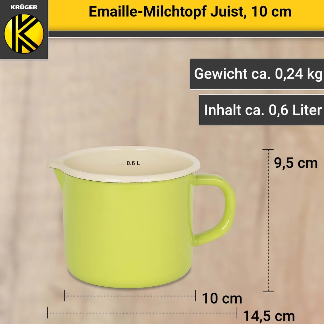 Emaillierter Milchtopf Juist, 10 cm