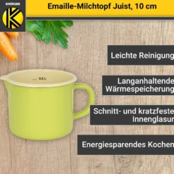 Emaillierter Milchtopf Juist, 10 cm