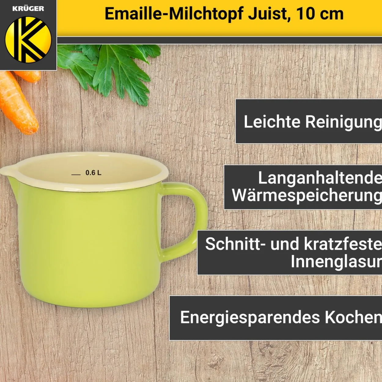 Emaillierter Milchtopf Juist, 10 cm