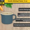 Emaillierter Milchtopf Petrol, 12 cm