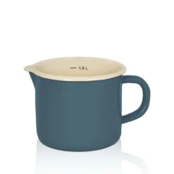 Emaillierter Milchtopf Petrol, 12 cm