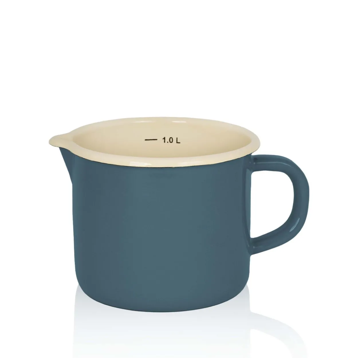 Emaillierter Milchtopf Petrol, 12 cm