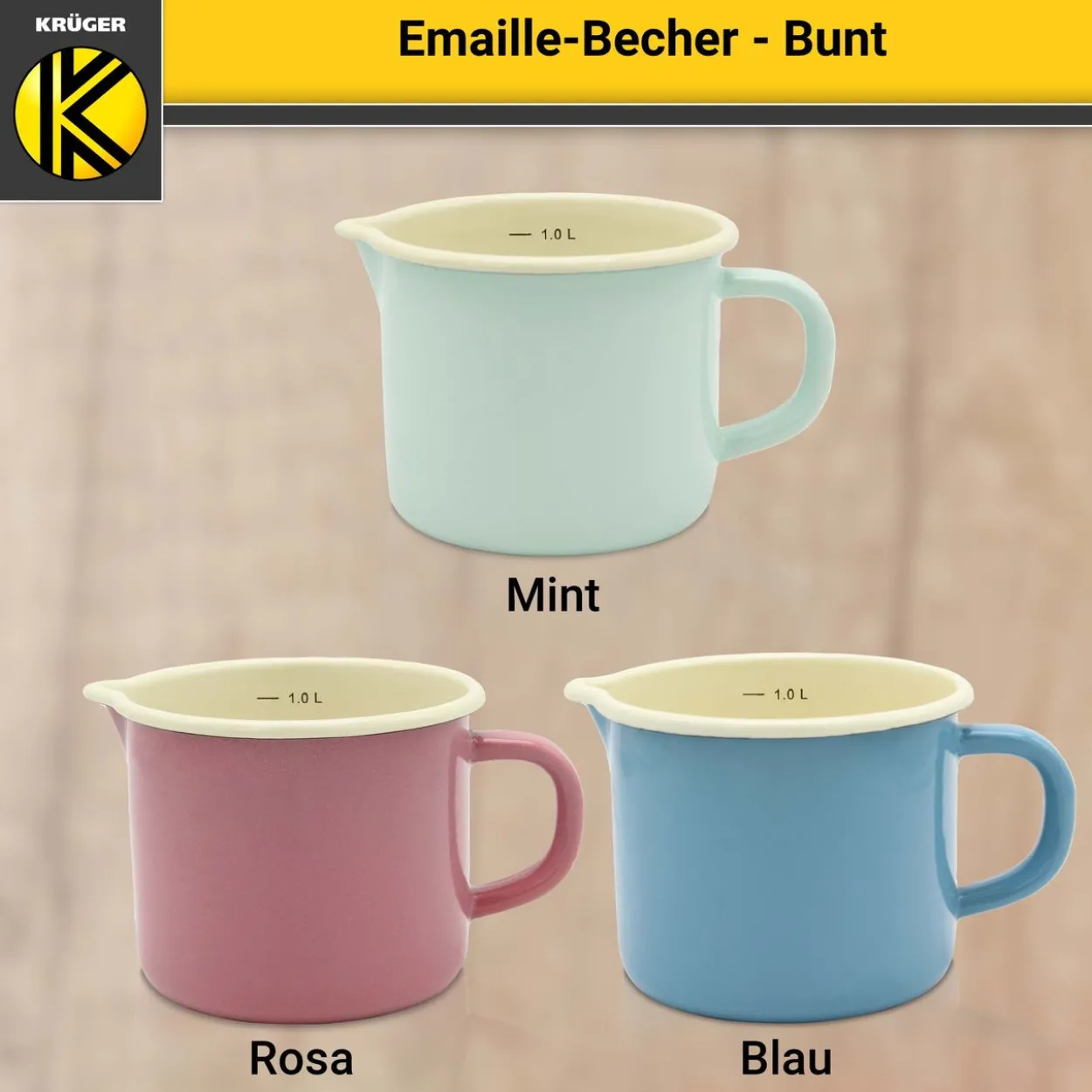 Emaillierter Milchtopf - rosa - 12 cm