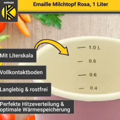 Emaillierter Milchtopf - rosa - 12 cm