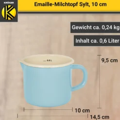 Emaillierter Milchtopf Sylt, 10 cm