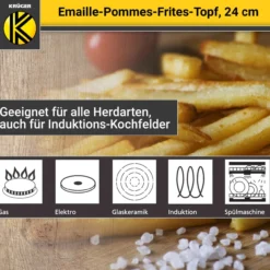 Emaillierter Pommes-Topf, 24 cm