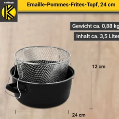 Emaillierter Pommes-Topf, 24 cm