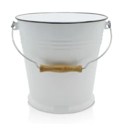 Emaillierter Wassereimer weiß, 10 Liter