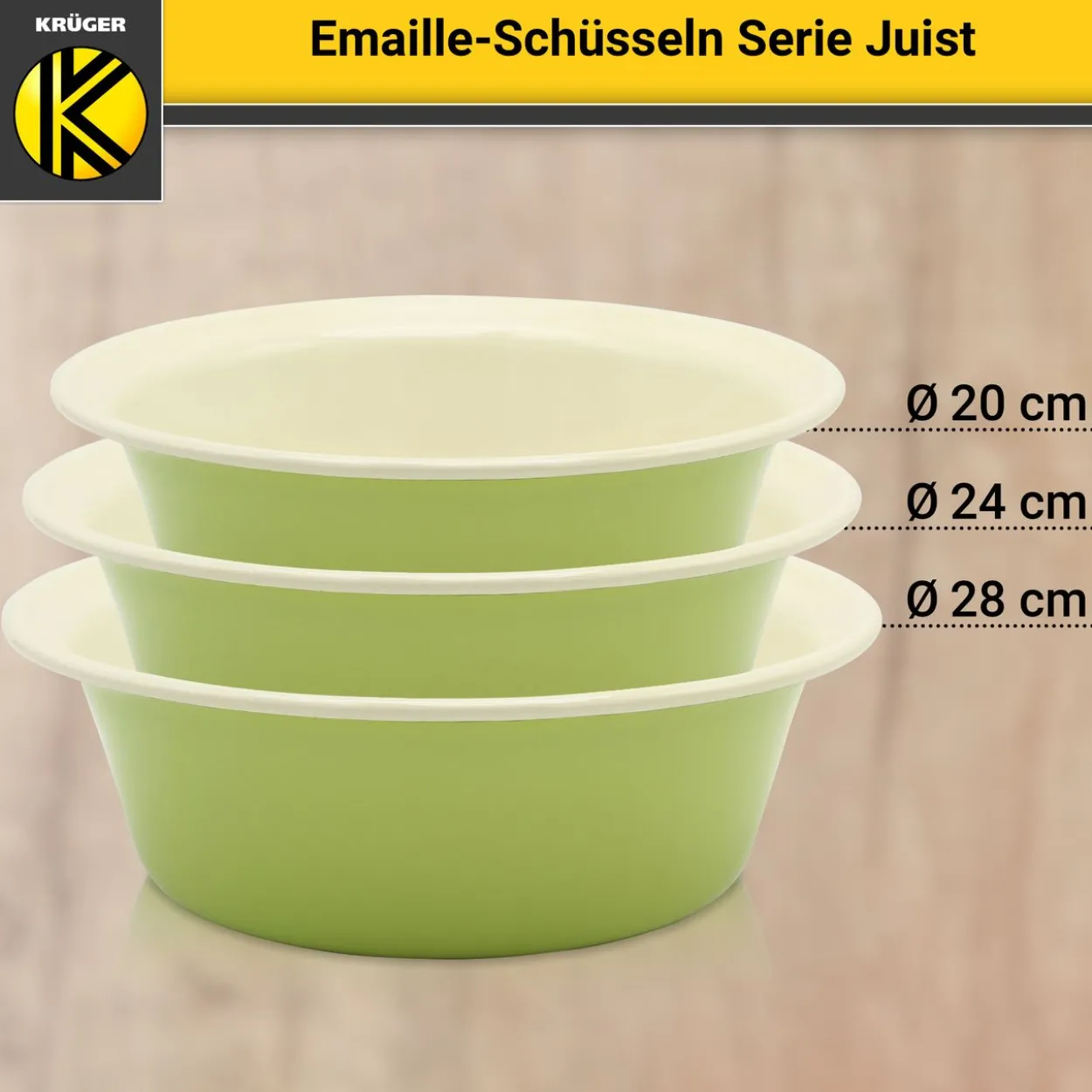 Emaillierte Schüssel JUIST, 28 cm