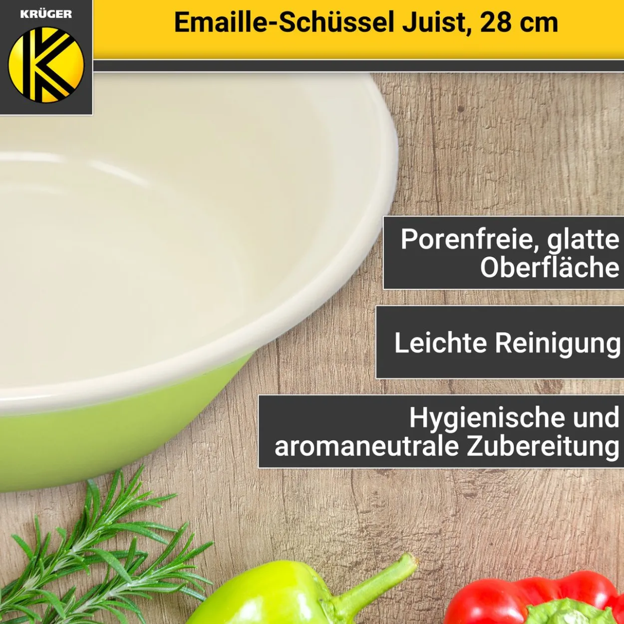 Emaillierte Schüssel JUIST, 28 cm