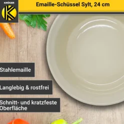 Emaillierte Schüssel SYLT, 24 cm