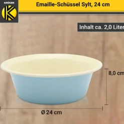 Emaillierte Schüssel SYLT, 24 cm