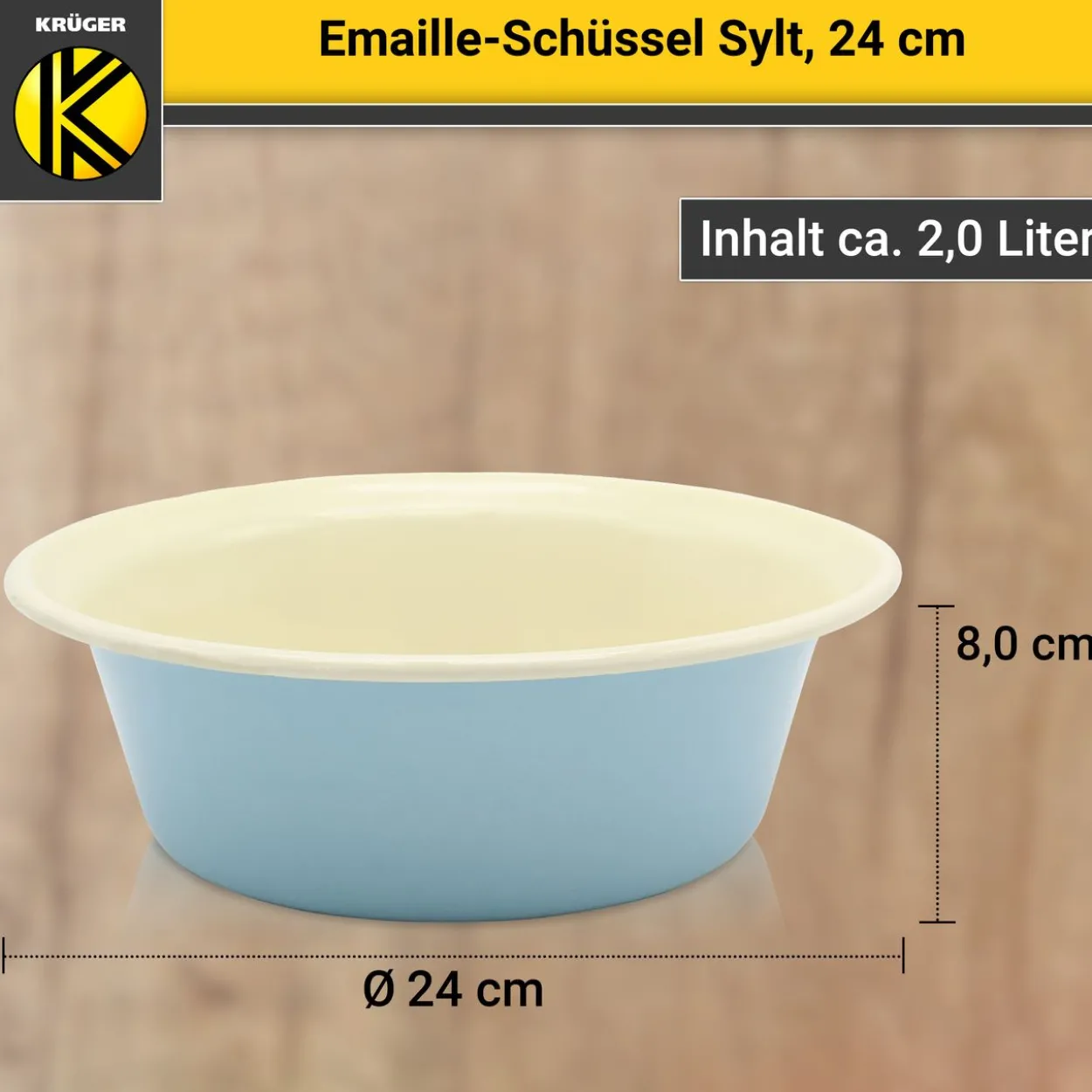 Emaillierte Schüssel SYLT, 24 cm