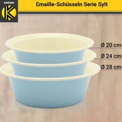Emailliertes Schüssel-Set SYLT 3 tlg. (20, 24, 28 cm)
