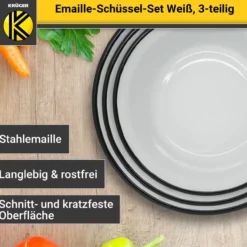 Emailliertes Schüssel-Set 3 tlg. (16, 20, 24 cm)