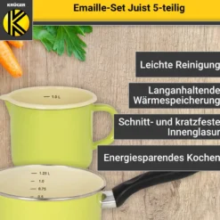 Emailliertes Topf-Set JUIST, 5tlg.