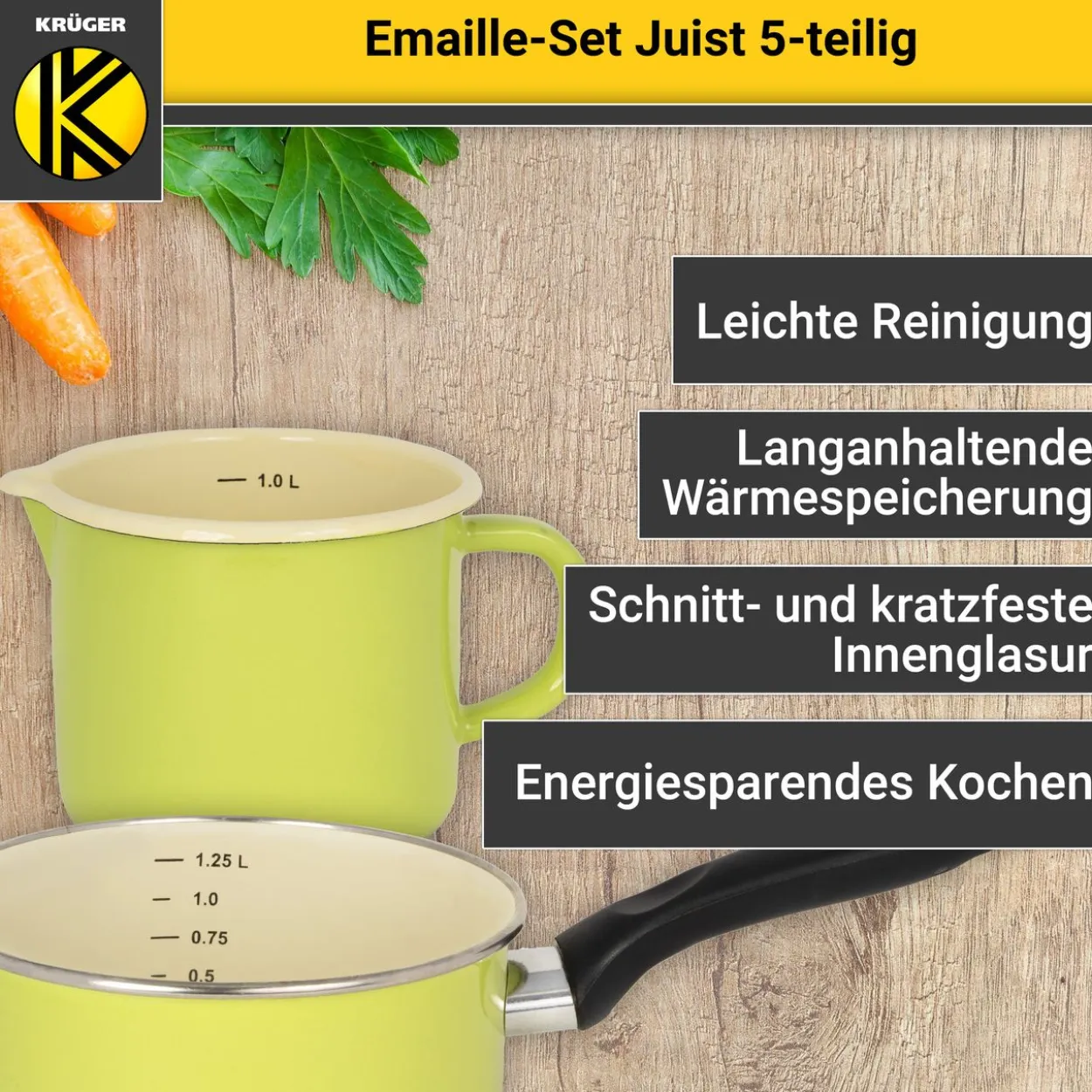 Emailliertes Topf-Set JUIST, 5tlg.
