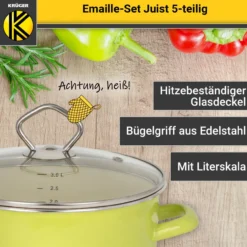 Emailliertes Topf-Set JUIST, 5tlg.