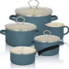 Emailliertes Topf-Set PETROL, 5tlg.