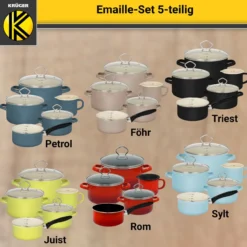 Emailliertes Topf-Set ROM, 5tlg.