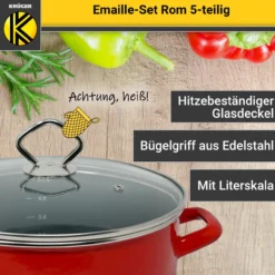 Emailliertes Topf-Set ROM, 5tlg.