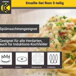 Emailliertes Topf-Set ROM, 5tlg.