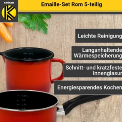 Emailliertes Topf-Set ROM, 5tlg.