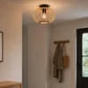 Enca Deckenlampe, 30 cm, E27, Bambus/Metall, natur/schwarz