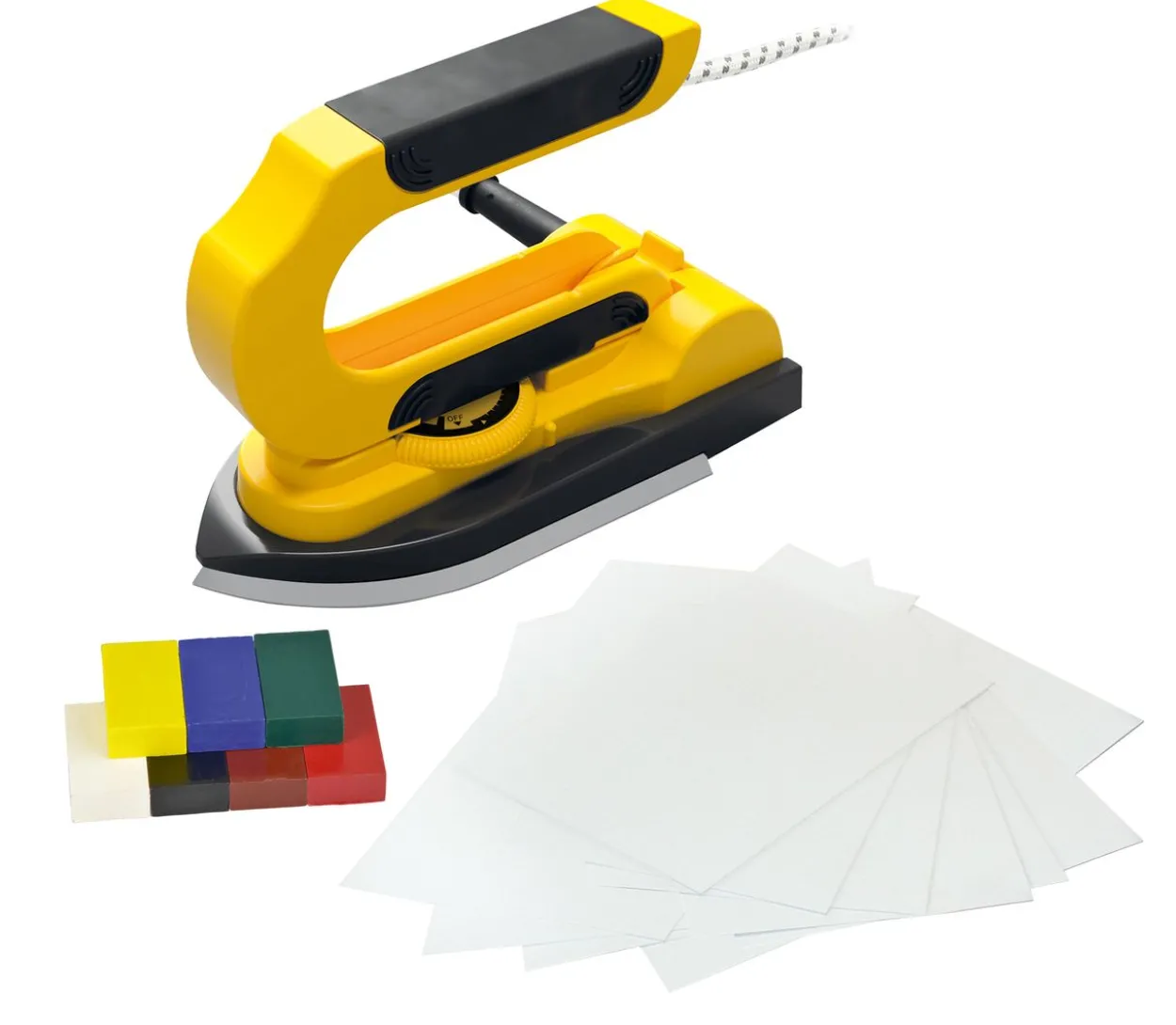 Encaustic-Bügeleisen Set mit Wachsmalfarben und Malkarten