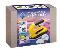 Encaustic-Bügeleisen Set mit Wachsmalfarben und Malkarten