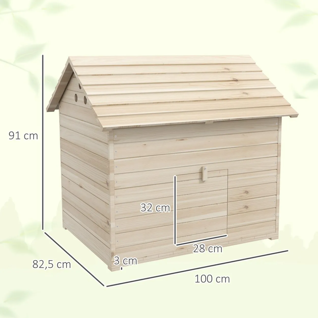 Entenhaus mit aufklappbarem Kippdach, Geflügelhaus mit erhöhten Boden und Rampe