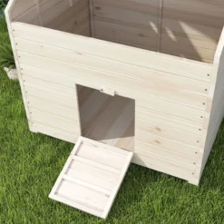 Entenhaus mit aufklappbarem Kippdach, Geflügelhaus mit erhöhten Boden und Rampe