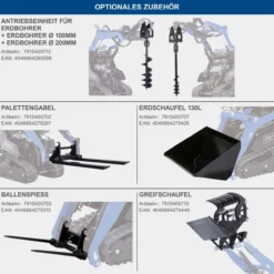 Erdbohrer Ø 100+ Ø 200 mm inkl. Antriebseinheit für Kompaktlader