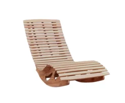 Ergonomische Saunaliege aus Akazienholz, faltbar, ca. 157 x 60 x 75/103 cm – Natur