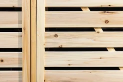 3er Mülltonnenbox lackiert aus Holz, wasserfest, ca. 219 x 92 x 122 cm - Hellbraun