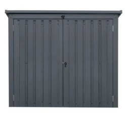2er Mülltonnenbox mit aufklappbaren Dach , ca. 101 x 158 x 134 cm - Anthrazit