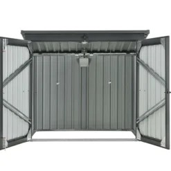 2er Mülltonnenbox mit aufklappbaren Dach , ca. 101 x 158 x 134 cm - Anthrazit