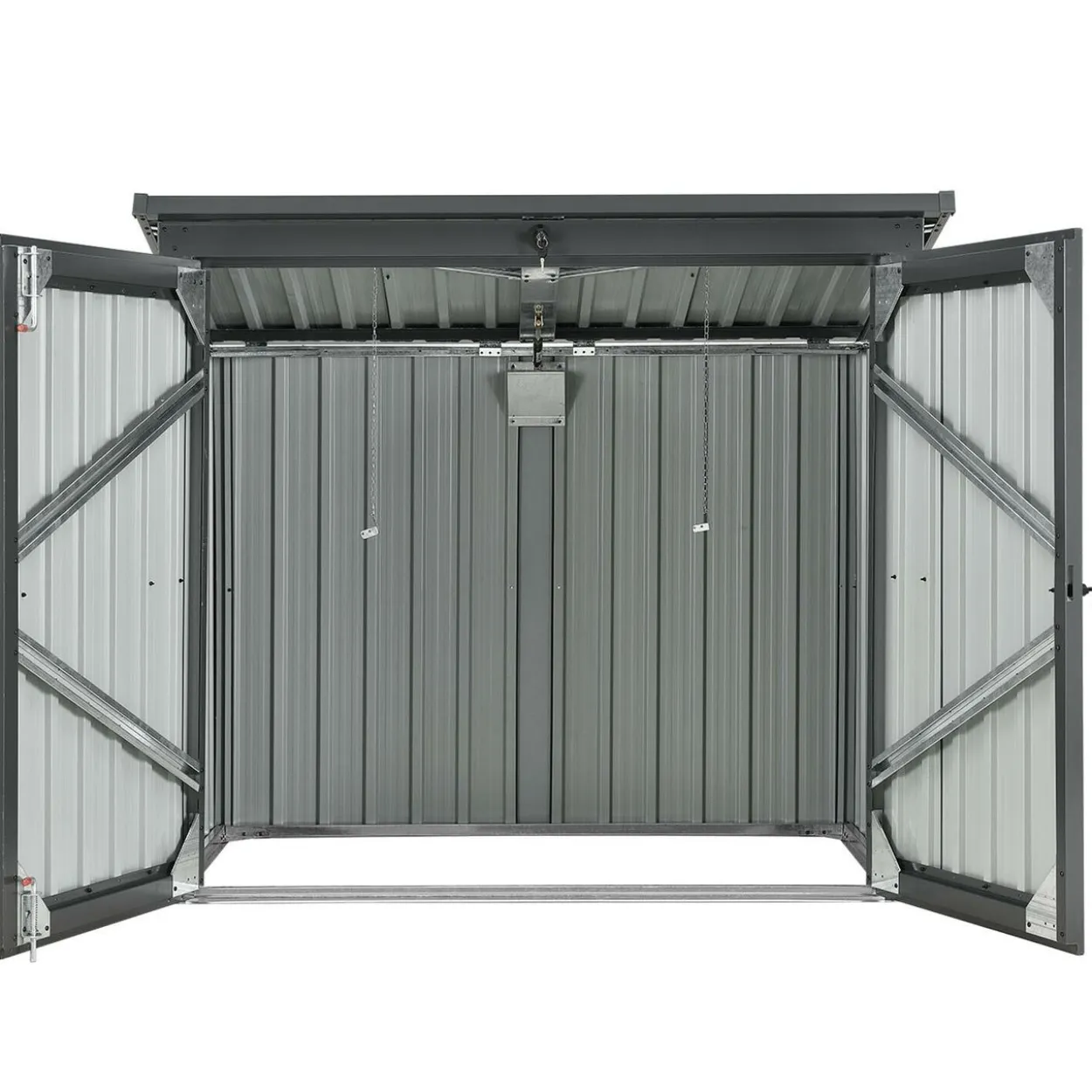 2er Mülltonnenbox mit aufklappbaren Dach , ca. 101 x 158 x 134 cm - Anthrazit