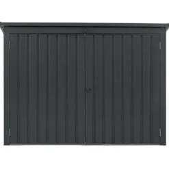2er Mülltonnenbox mit aufklappbaren Dach , ca. 101 x 158 x 134 cm - Anthrazit