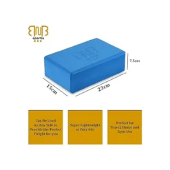 2er Pack Premium Yoga Blöcke Stabile Sportmatte, rutschfest, Meditation Eva Schaumstoffblock blau