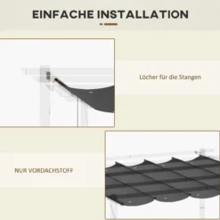 Ersatzdach für Pergola, 2,5 x 2,55 m Pergola-Dach mit Entwässerungslöchern