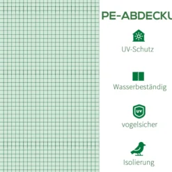 Ersatzfolie Ersatzabdeckung 300 x 300 x 200 cm mit Fronttür, 6 Fenster reißfest