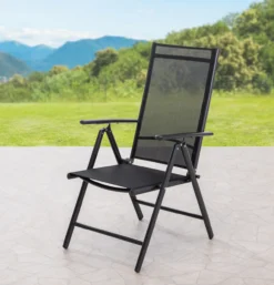 2er Set Aluminium Klappsessel - Anthrazit