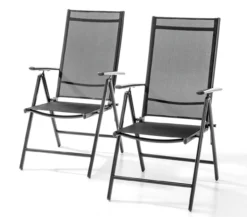 2er Set Aluminium Klappsessel - Anthrazit