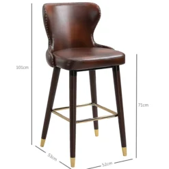 2er-Set Barhocker Barstuhl Bistrohocker Esszimmerstuhl mit Fußstütze PU