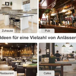 2er-Set Barhocker Barstuhl Bistrohocker Esszimmerstuhl mit Fußstütze PU