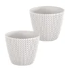 2er Set Blumentopf in Strickoptik, ca. 5 Liter - Weiß