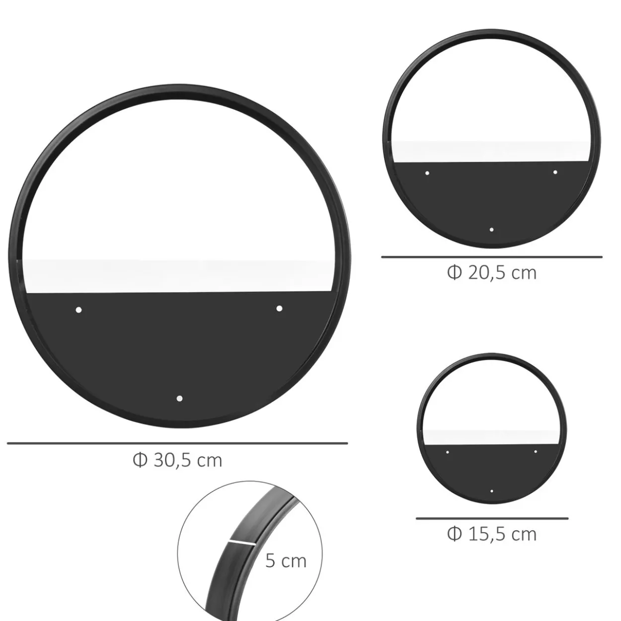 3er-Set Blumentöpfe, Wand-Pflanzgefäß