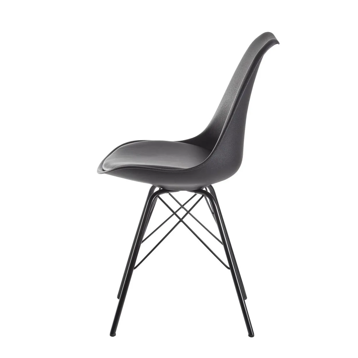 2er Set Esszimmerstuhl 86 x 58 x 48 cm Schwarz